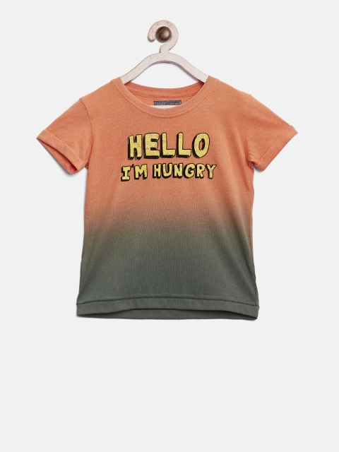 

Gini and Jony Boys Orange & Green Ombre-Dyed T-shirt