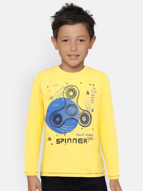 

Palm Tree Boys Yellow Printed Round Neck T-shirt