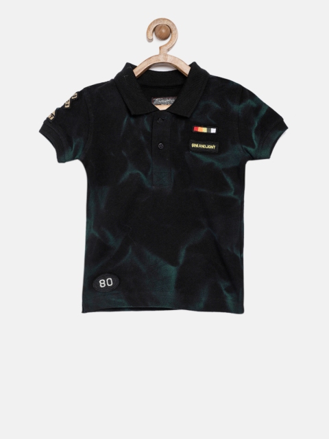 

Gini and Jony Boys Black Solid Polo Collar T-shirt