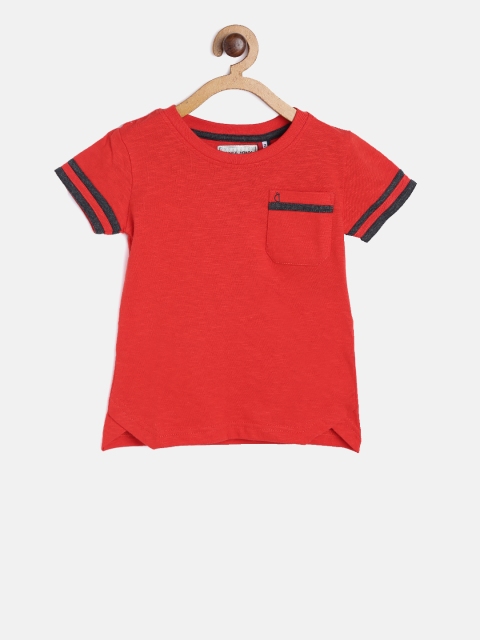 

Gini and Jony Boys Red Solid Round Neck T-shirt