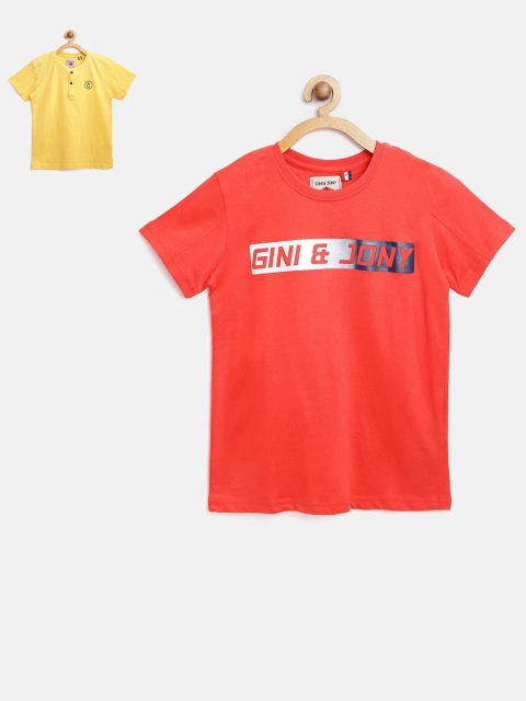 

Gini and Jony Boys Pack of 2 T-shirts, Coral