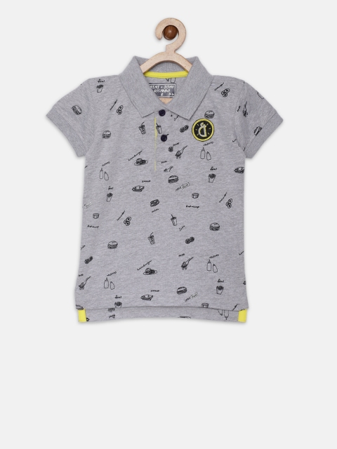 

Gini and Jony Boys Grey Printed T-shirt
