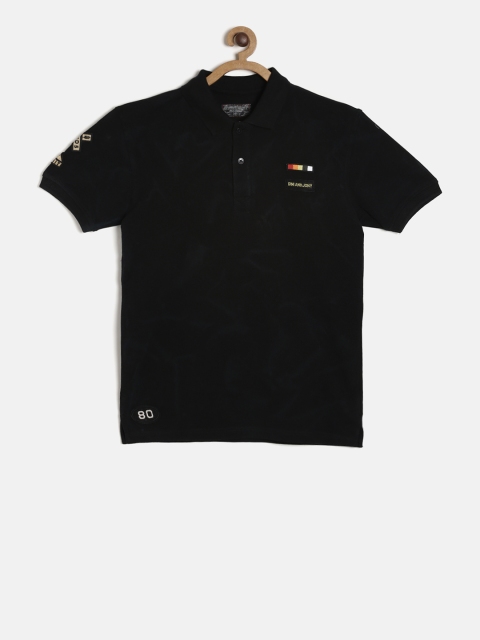 

Gini and Jony Boys Black Solid Polo Collar T-shirt