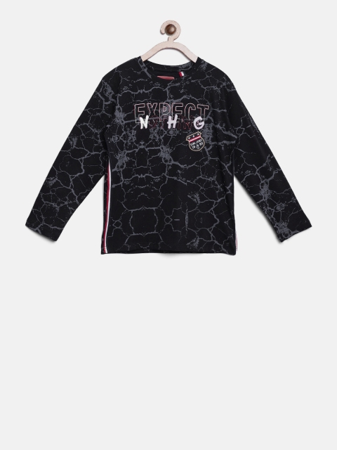 

Gini and Jony Boys Black Printed T-shirt