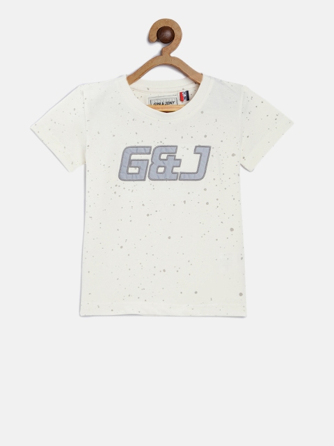 

Gini and Jony Boys Off-White Printed T-shirt