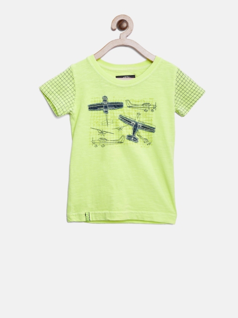 

Gini and Jony Boys Green Printed T-shirt
