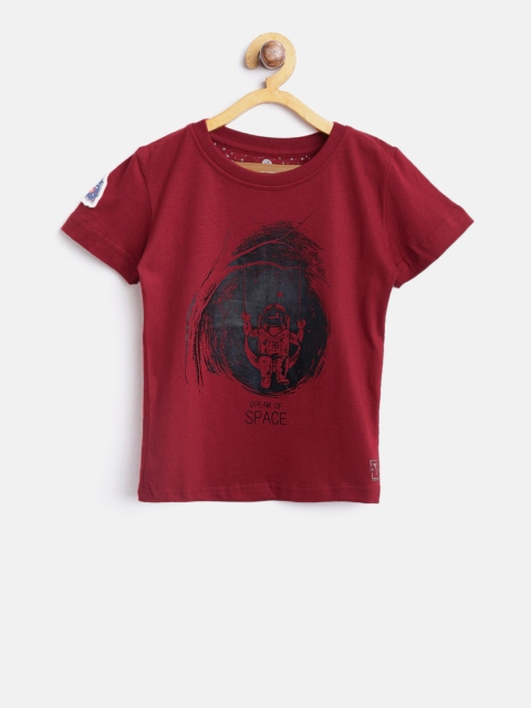 

Palm Tree Boys Red & Black Printed Round Neck T-shirt