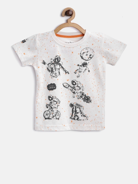 

Palm Tree Boys White Printed Round Neck T-shirt