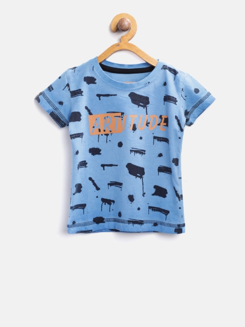 

Palm Tree Boys Blue Printed Round Neck T-shirt