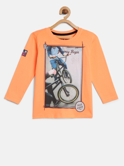 

Palm Tree Boys Orange Printed Round Neck T-shirt