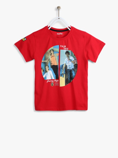 

Palm Tree Boys Red Printed T-shirt