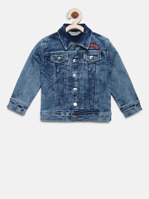 

Gini and Jony Girls Blue Solid Denim Jacket