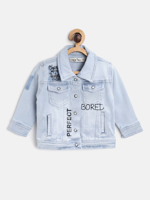

Gini and Jony Palm Tree Girls Blue Washed & Printed Denim Jacket