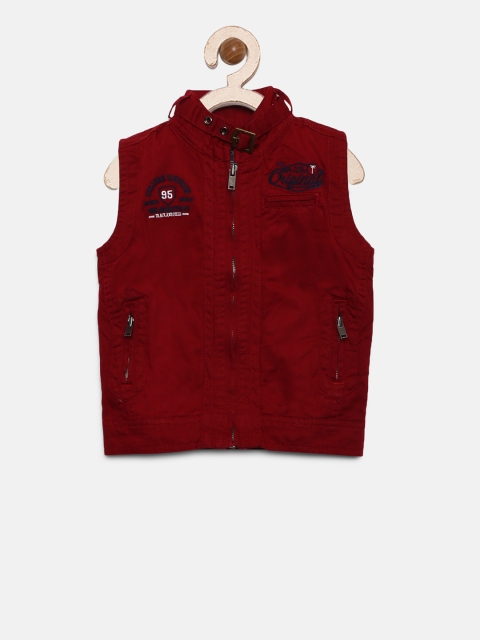 

Palm Tree Boys Maroon Solid Tailored Jacket