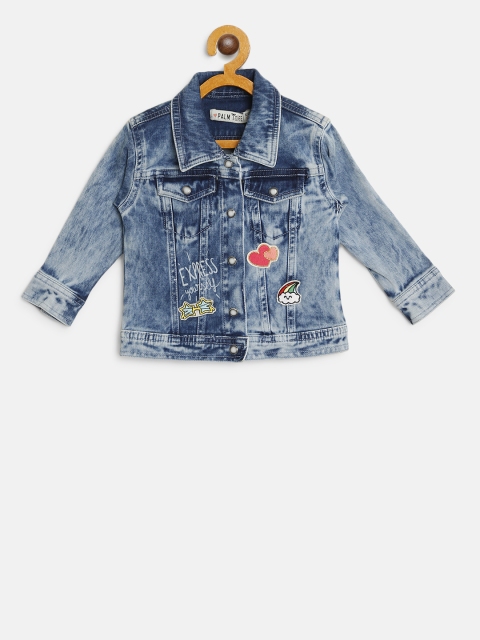 

Palm Tree Girls Blue Washed Denim Jacket