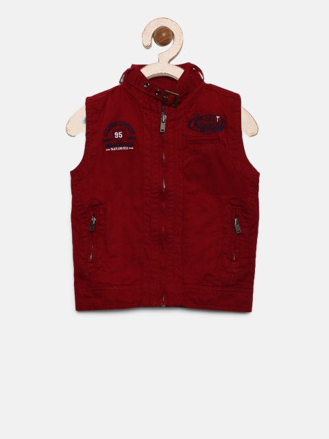 

Palm Tree Boys Maroon Solid Tailored Jacket