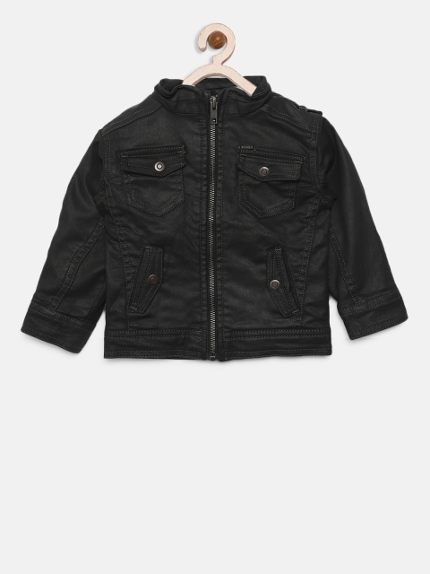 

Gini and Jony Boys Black Solid Tailored Jacket