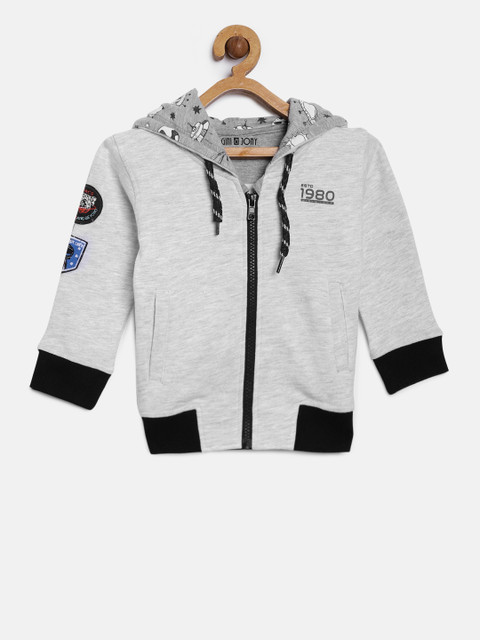 

Gini and Jony Boys Grey Solid Jacket