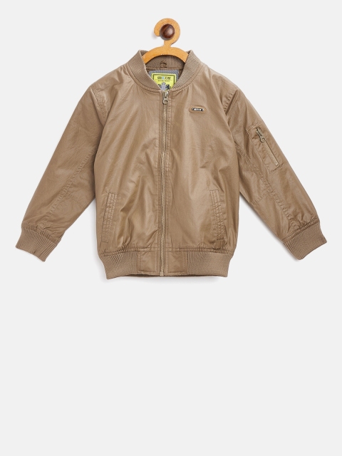 

Gini and Jony Boys Olive Brown Solid Bomber Jacket