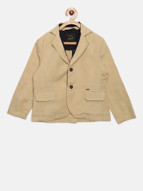 

Gini and Jony Boys Beige Solid Single-Breasted Casual Blazer