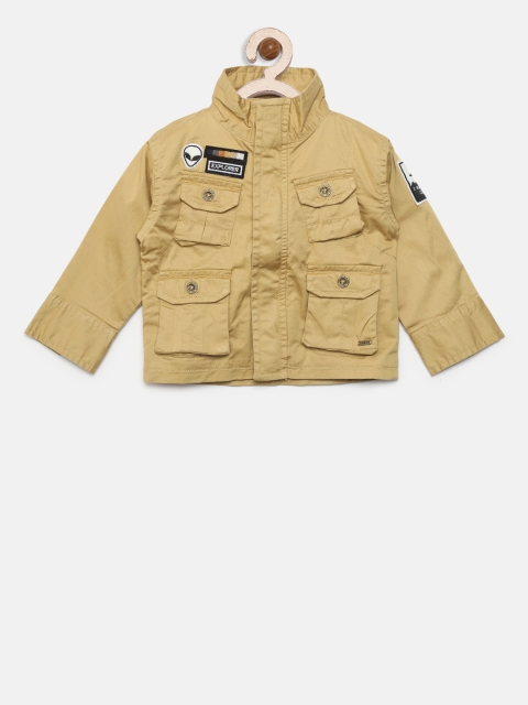 

Gini and Jony Boys Khaki Solid Tailored Jacket