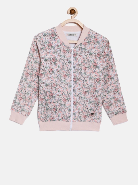 

Gini and Jony Girls Pink Printed Lightweight Jacket