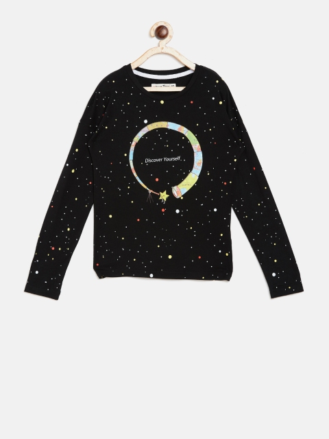 

Palm Tree Girls Black Printed Round Neck T-shirt