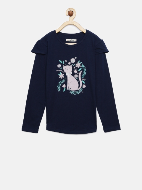 

Palm Tree Girls Navy Blue Printed Top