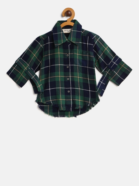 

Gini and Jony Girls Green & Navy Checked Shirt Style Top