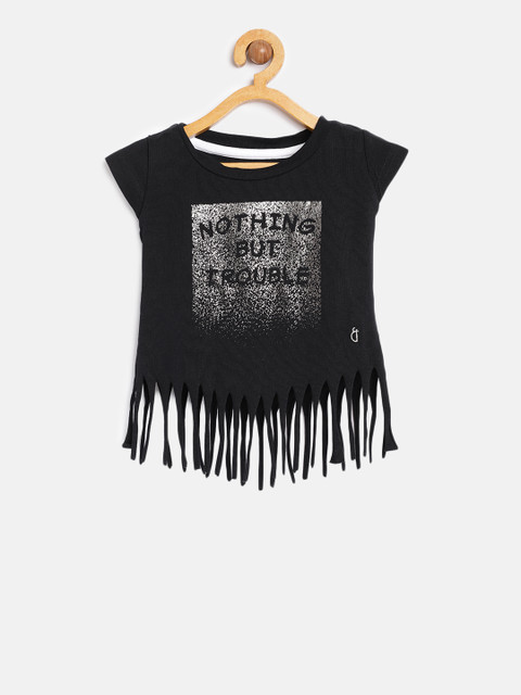 

Gini and Jony Girls Black Printed Top