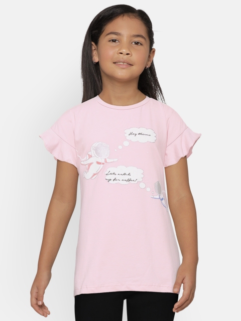 

Gini and Jony Girls Pink Printed A-Line Top