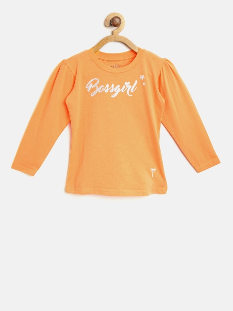 

Palm Tree Girls Orange Printed Top