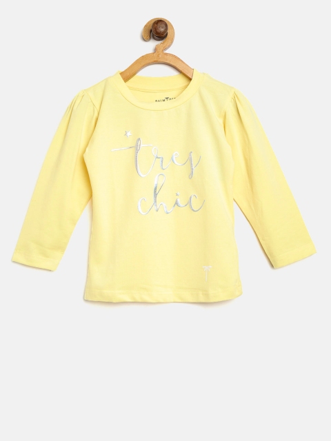 

Palm Tree Girls Yellow Printed Round Neck T-shirt