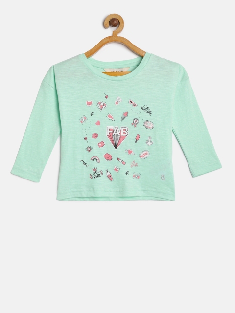 

Gini and Jony Girls Green Printed Top