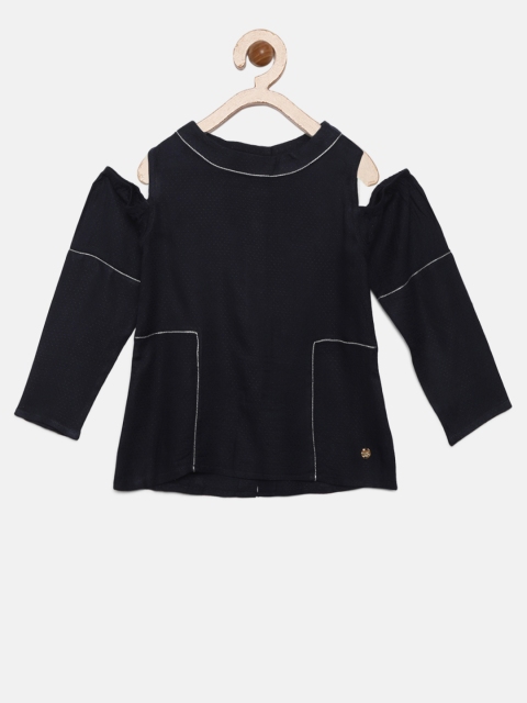 

Gini and Jony Girls Navy Blue Solid Top