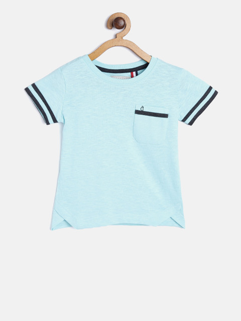 

Gini and Jony Boys Blue Solid Round Neck T-shirt