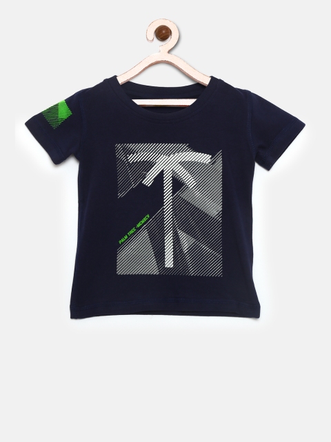 

Palm Tree Boys Navy Blue Printed Round Neck T-shirt