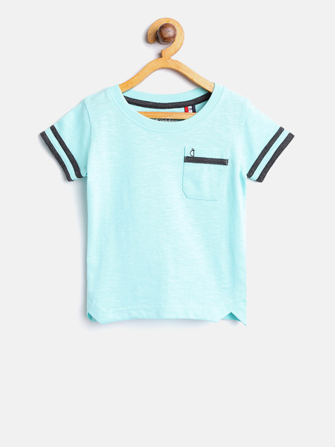 

Gini and Jony Boys Sea Green Solid Round Neck T-shirt