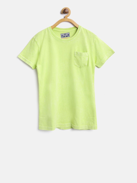 

Gini and Jony Boys Lime Green Solid Round Neck T-shirt