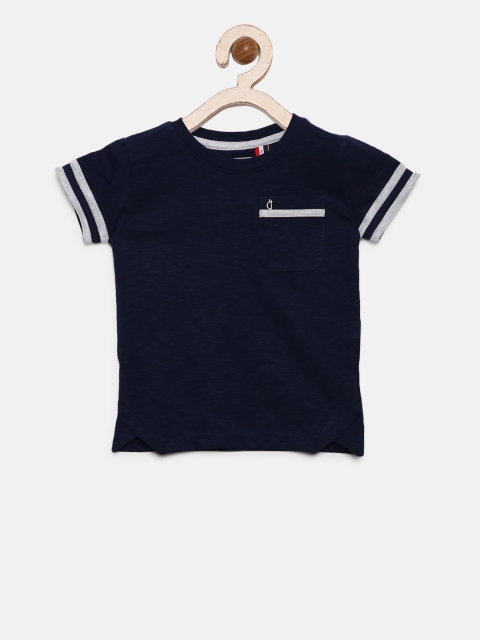 

Gini and Jony Boys Navy Blue Solid Round Neck T-shirt