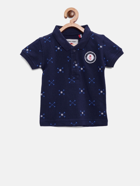 

Gini and Jony Boys Navy Blue Printed T-shirt