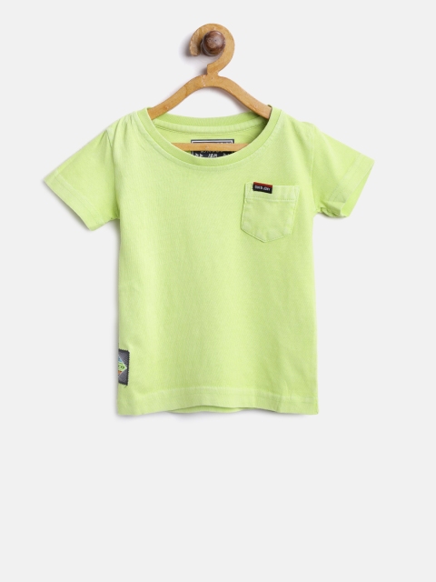 

Gini and Jony Boys Lime Green Solid Round Neck Pure Cotton T-shirt