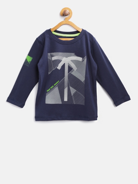 

Palm Tree Boys Navy Blue Printed Round Neck T-shirt