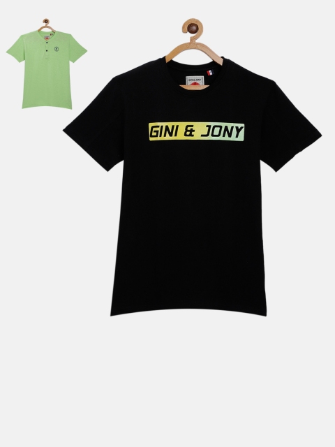 

Gini and Jony Boys Pack of 2 Printed T-shirts, Green