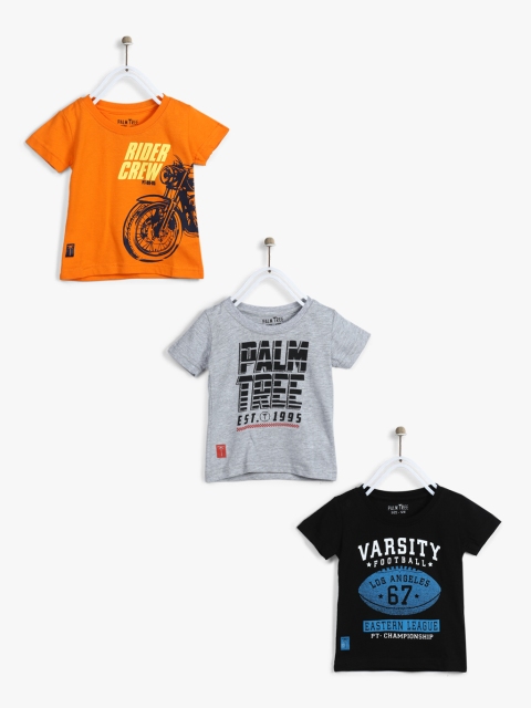 

Palm Tree Boys Orange Printed Round Neck T-shirt