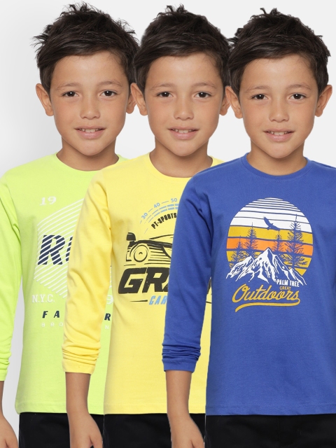 

Palm Tree Boys Pack of 3 Printed T-shirts, Fluorescent green