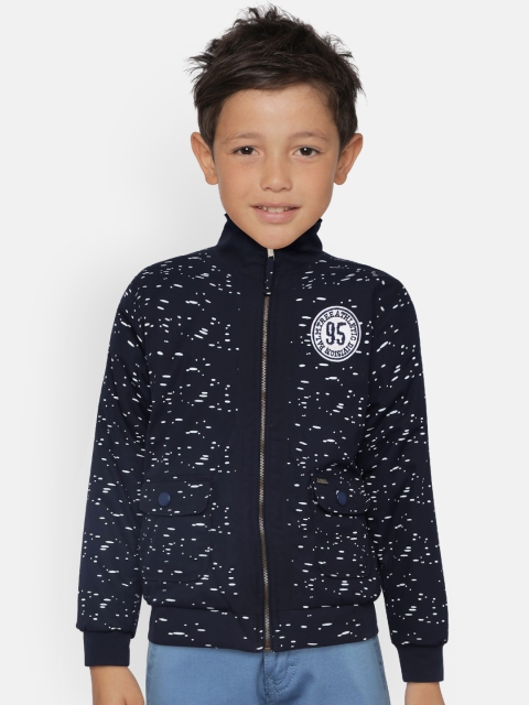 

Gini and Jony Boys Navy Blue & White Printed Jacket