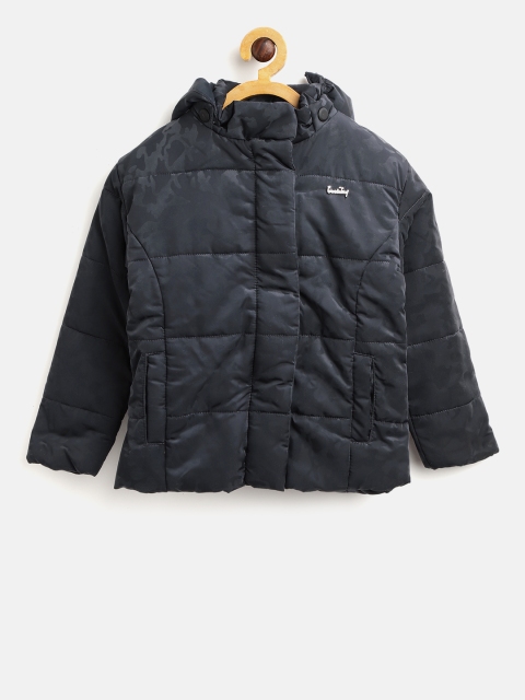

Gini and Jony Palm Tree Girls Navy Blue Camouflage Print Hooded Padded Jacket