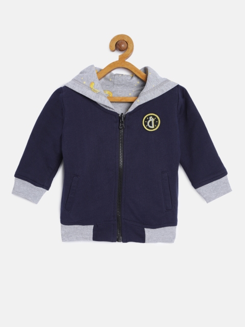 

Gini and Jony Boys Grey Printed Reversible Jacket