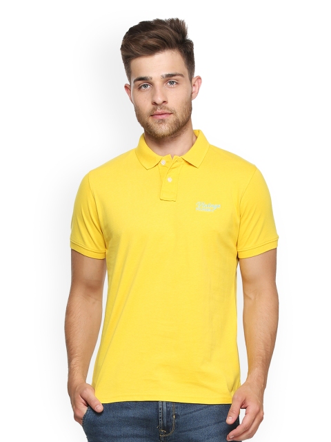 

Peter England Casuals Men Yellow Solid Polo Collar T-shirt